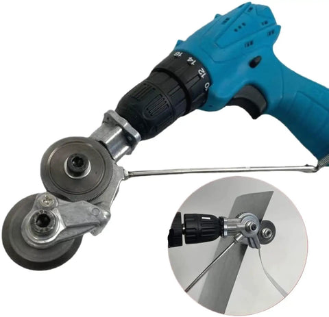 Heavy Duty Double Head Sheet Metal Nibbler Drill Attachment Cutter Kit With Adapter on drill with metal panel for precise cutting
