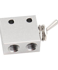 Hand Operated Pneumatic Knob Switch Valve Three Port Two Position Normally Closed With One Eighth Inch Thread in silver finish
