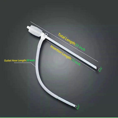Heavy Duty Manual Oil Transfer Pump Siphon Hose For Liquids No Mess Spills Food Grade Plastic Hand Fuel Extractor For Diesel Water Gasoline Chemicals Wine Edible Liquids And More Corrosion Resistant And Easy To Use, 23in hose view