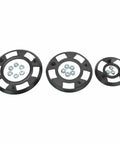 Three black circular adapters for 17 Gallon Gas Fuel Tank Replacement For Acura CL 1997 1999 And Honda Accord 1994 1997 Direct Fit OE Style