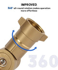 Brass Swivel Hose Connector With 180 Degree And 360 Degree Flex, Heavy Duty Anti Kink Adapter For Faucets, Taps, Sinks, Washing Machines And RVs, Rust Proof, Easy Install, 360° swivel view