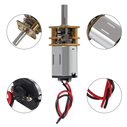Six Pack Compact Three Volt N20 Mini Gear Motors For DIY Projects With Metal Gearbox Slow Speed Micro Motors 9mm Shaft Length 3mm