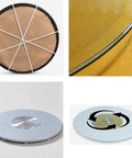 Round Tempered Glass Lazy Susan Turntable With Large Aluminum Base scratch resistant 10mm glass details and base design