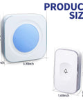 Long Range Wireless Doorbell Kit 1200 Feet Plug In Receiver System With Battery Button Flashing Light size dimensions
