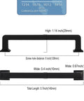 Badass Matte Black Cabinet Handles And Kitchen Drawer Pulls With 5 Inch Center To Center Spacing Heavy Duty Construction Includes Cuttable Mounting Screws Each Piece Individually Wrapped Totally Dope Upgrade For Your Home Remodeling Project Right Now dimensions with sizes labeled.