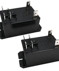Beefy 12V DC 30A General-Purpose Relay For PCB Or Panel Mount, DPST-NO, Flange, 2-Pack, black housing, connection terminals
