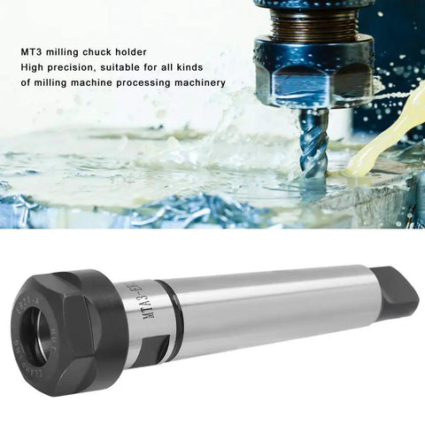 Precision Morse Taper ER20 Collet Chuck Holder For CNC Milling Lathe Made Of High Carbon Steel With Ultra Low Runout and Hardened Shank, close-up view.