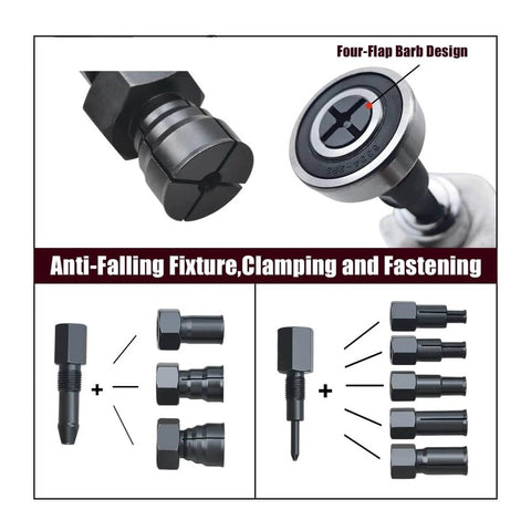 12-Piece Motorcycle Blind Bearing Puller Kit 8-25mm With Slide Hammer Pilot Insert Internal Bearing Removal Tool Set, parts layout