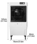Portable Evaporative Swamp Cooler With Three Fan Speeds And 80 Liter Water Tank To Kick The Heat Fast Without Drilling Holes, front view