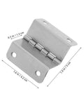 Stainless Steel Self Closing Reversible Door Hinge Set 4 Pcs Adjustable Folding Butt Hinges for cabinets and dressers, shown open with dimensions