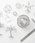 Spring steel wire set, 25 pcs, 40 cm long, 0.6 mm gauge, silver; for DIY crafts.