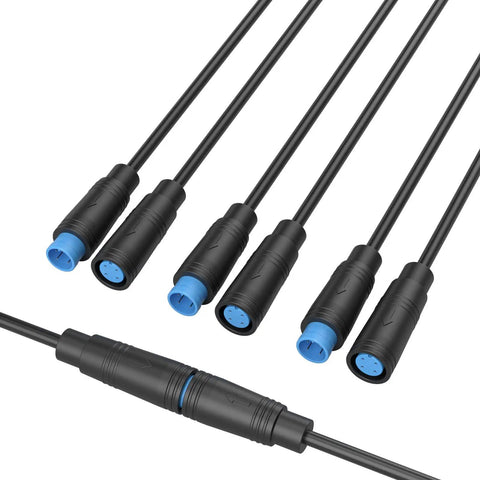 4 Pin M8 IP65 Waterproof Extension Cable For E Bike Kit With 26AWG Wires 20cm Per Side Male And Female Connectors Ideal For Display Ebrake Throttle Shift Sensor Hub Motor And Mid Motor Cables