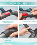 User demonstrating assembly steps for Hardwood Floor Attachment With FlatOut Head And Converter Adapter For Dyson Cordless Sticks Fits V7 V8 V10 V11.