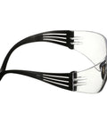Side view of SecureFit 100 Series Safety Glasses 100 Pack On The Job With Anti Fog Anti Scratch Clear Lenses ANSI Z87 Impact Rated Black Temples