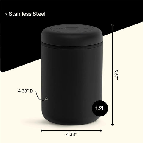 Airtight Vacuum Coffee Bean Canister Twists To Suck Out Stale Air Keep Your Daily Java Hella Fresh 1.2 Liter Airtight Storage Jar Sleek Black Finish Stash Whole Beans Peppercorns And Spices Lock In Flavor