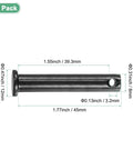 10 Pack M8x45mm Carbon Steel Flat Head Clevis Pins With Single Hole, Reusable Built Tough Fasteners For Mechanical Linkage, Rigging, Ship Rigging, Furniture Assembly, Agriculture, Aviation, And Construction., black clevis pin with 45mm length, 12mm head, and 3.2mm hole