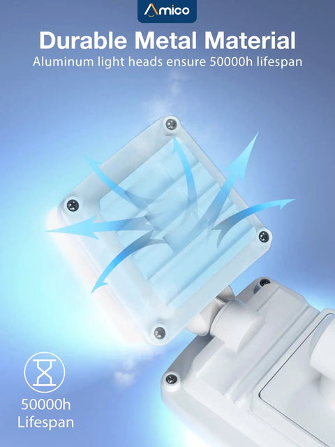 Close-up of aluminum head on Three Head Outdoor Flood Light With 3500LM, 30W, 5000K Daylight White, IP65 Waterproof