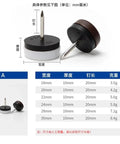 Heavy Duty Nylon Furniture Glides 400 Piece Pack thickened nail in slides with size chart and specifications.