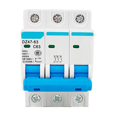 Heavy Duty DZ47-63 Mini Circuit Breaker MCB, Thermal Magnetic Switch for Load Center, 63 Amp DIN Rail mounted