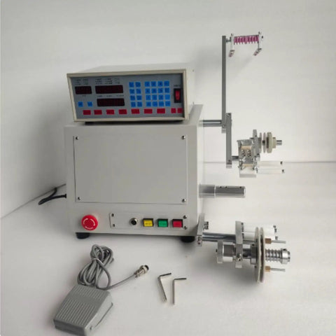 Straight Up Automatic Cable Winder With Slick Digital Controller And No Sweat Wire Diameter Adjustments For Heavy Duty Coil Reels And New Energy System Builds, featuring digital control panel and foot pedal.