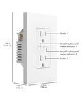 Smart In-Wall Outlet With Alexa Voice Control, Individually Controlled Outlets, No Hub Needed, WiFi Enabled, 15 Amp, white
