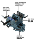 Rock Solid Cross Slide Drill Press Vise With Precision Micro Adjustment Knobs And Dead Nuts Accurate 3 Inch Jaw Capacity For Machinist Workbench Tool Rig showing fine-grain cast iron, side knobs, and mounting lugs.