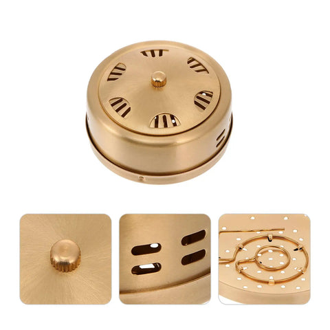 Copper Moxa Box Holder For Moxibustion Heat Therapy In Home Spa Massage Thickened Copper Construction Secure Stick Holder Prevents Dropping