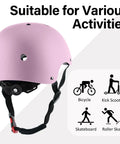 Pink Multi Sport Adult Helmet Lightweight Adjustable Protective Gear For Bicycle Skateboard And More ABS Shell With EPS Foam