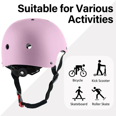 Pink Multi Sport Adult Helmet Lightweight Adjustable Protective Gear For Bicycle Skateboard And More ABS Shell With EPS Foam