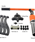Heavy Duty Hydraulic Gear Puller Tool Kit With Wheel Bearing Separator For Auto Repair Vertical And Horizontal Pulling All In One Automotive Tools Pro Grade components including handle, claws, and screws