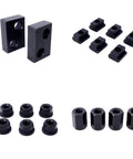 Components of Heavy Duty T Slot Clamping Kit For Milling Machines And Drill Presses 58 Piece Clamp Set With 7 16 Table Slot And 3 8 16 Stud Size