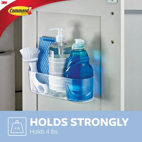 Large Caddy Organizer With Four Strips For Under Sink And Kitchen Cabinets Holds Up To Four Pounds Damage Free Mount