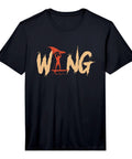 Wing Foil Life Tee For Wingsurfers And Wingfoilers, Performance Water Sports T Shirt For Ocean Riders, black with printed graphic