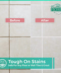 Before and after using Grout Cleaner Bundle With Grout Brush Included For Deep Cleaning And Stain Busting On Tile Floors, Bathroom Walls, And Kitchen Surfaces, Refreshes Grout With An Acid Free Formula, 3 Pack Set.
