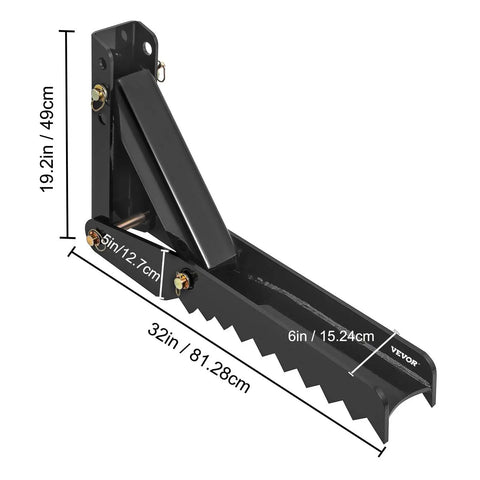 32 Inch Backhoe Thumb Durable Half Inch Steel Plate Excavator Claw Attachment for Tractors and Heavy Equipment with measurements