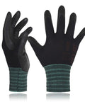 Nylon Work Gloves With 3D Comfort Fit And Power Grip For Gardening And Yard Work Lightweight Breathable Touchscreen Ready Durable Reinforced Seams Great For Warehouse And Delivery Drivers Black Size Small 3 Pairs displayed on white background