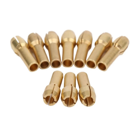 Top Shelf Mini Drill Chuck Adapter Set For Rotary Power Tools Heavy Duty Brass Quick Swap Holder Fits One Eighth Inch Shanks, 10 pieces