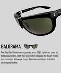 Balorama RB4089 Rectangular Wrap Sunglasses For Men Opal Blue Frame With Blue Lenses 62mm Lightweight Durable Build With Double Rivets