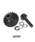 Beefed Up Heavy Duty Bevel Helical Overdrive Gear Set For One To Ten RC Crawlers AR44 Axle Portal Upgrade 24T/8T kit close-up