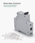 Three Pack One Pole Miniature Circuit Breaker 20 Amp 120 Volt 240 Volt AC DIN Rail Mount Thermal Magnetic Trip MCB C20 side view