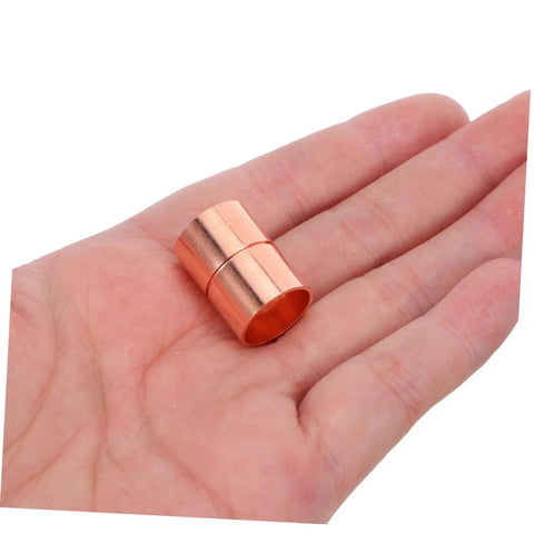 Sick 12 7 Mm Copper Pipe Couplings With Groove Stop For Seamless Welding And Air Conditioning HVAC Water Systems That Hold Pressure Like A Boss on a palm.