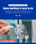 Set Of 3 Deep Hole Marking Pens With Long Extended Nibs For Carpentry And Woodworking Projects Straight Shooter Build That Effortlessly Hits Every Tight Spot Red Black And Blue Ink used for marking a lock installation.