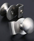 Round Glass Door Pull Handle 29mm Diameter for 5-8mm Glass Thickness Stainless Steel Clamp Clips close-up view