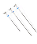 High Performance Replacement Steam Probe Set 3 Pack With Brackets And Seals For Dual Boiler Espresso Machines showing three steel steam probes.