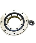 Top Shelf Small And Medium Support Bearings For Slewing Rings Built Tough Heavy Duty Rotation Parts Smooth Precision Industrial Pivot Components Rock Solid Ready For Any Rig Swap Today; top view of a large slewing ring bearing with a smaller gear.