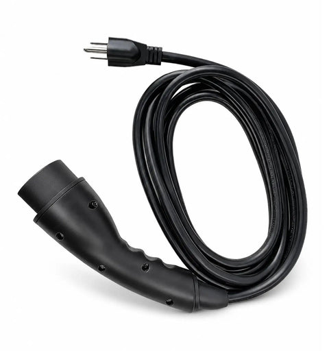 Heavy Duty Golf Cart Charging Cable 10 Ft Badass Rock Solid 16 Amp Power Cord for smooth charging, flexible black cord and plug.