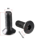 Heavy Duty M4 Countersunk Hex Socket Screws 12 Millimeter 10.9 Grade Carbon Steel Flat Head Machine Fasteners 50 Piece Pack, detailed view of screws.
