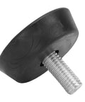 Heavy Duty 4 Pack Furniture Levelers With Threaded Galvanized Steel And Rubber Anti Slip Feet For Tables Chairs Sofas And Cabinets Easy Install Adjustable Durable close-up of rubber foot.