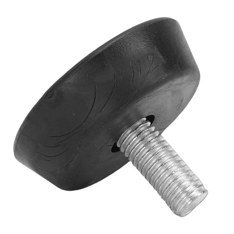 Heavy Duty 4 Pack Furniture Levelers With Threaded Galvanized Steel And Rubber Anti Slip Feet For Tables Chairs Sofas And Cabinets Easy Install Adjustable Durable close-up of rubber foot.