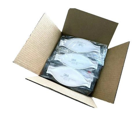 Box of Aura 1870 Plus NIOSH Certified Disposable Face Mask Pack Of 20 White With Fluid Resistant Flat Fold Design Individually Wrapped